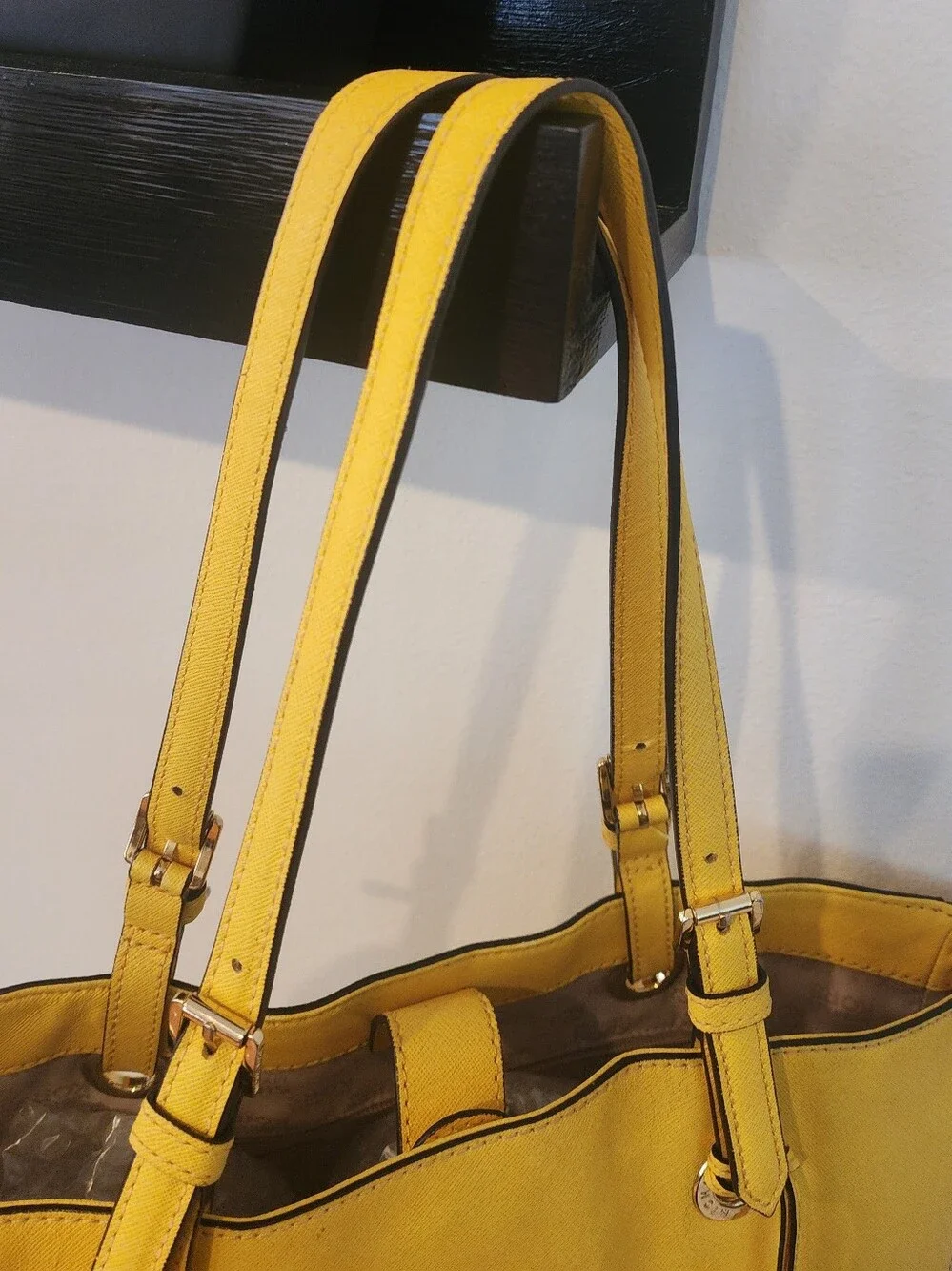 Michael Kors Yellow Leather Tote with MK Charm